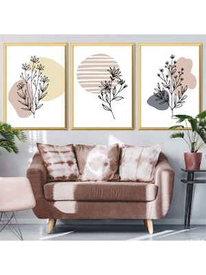 Bitkiler 3 Üçlü Çerçeve ve Poster Seti - C1024