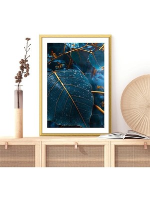 Gold Detaylı Yapraklar 1 Çerçeve ve Poster - G1013