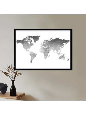 Dünya Haritası 1 Çerçeve ve Poster -  IL1137