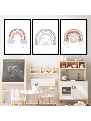 Gökkuşağı 3 Üçlü Çerçeve ve Poster Seti - HA1035