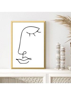 Çizgisel Yüz 12 Çerçeve ve Poster - C1248