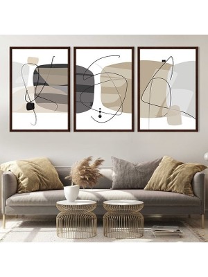 Geometrik Çizgiler 1 Üçlü Çerçeve ve Poster Seti - C1006