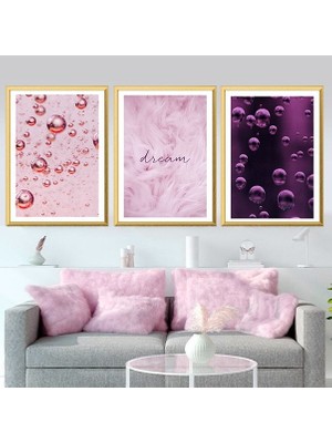 Baloncuk ve Tüy Üçlü Çerçeve ve Poster Seti - DK1003