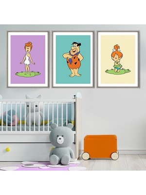 Taş Devri Üçlü Çerçeve ve Poster Seti - HA1010