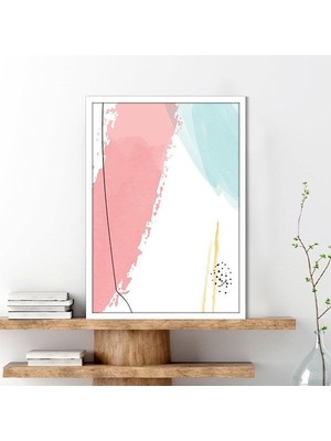 Sulu Boya Temalı Pembe - Yeşil Tonlar 1 Çerçeve ve Poster - C1265