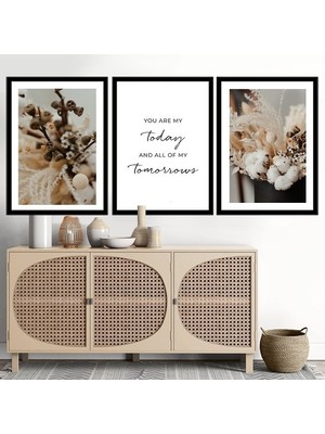 Pamuk Dalları 2 Üçlü Çerçeve ve Poster Seti - B1054