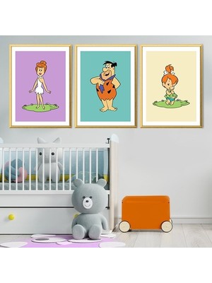 Taçlı Tavşan, Aslan ve Zürafa Üçlü Çerçeve ve Poster Seti - HA1005