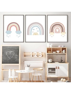 Gökkuşağı 3 Üçlü Çerçeve ve Poster Seti - HA1035