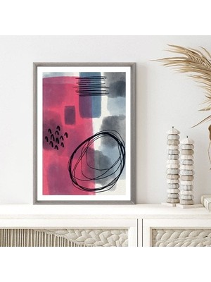 Kırmızı - Mavi Lekeler 2 Çerçeve ve Poster - C1060