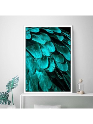 Yeşil Papağan Tüyleri 4 Çerçeve ve Poster - H1039