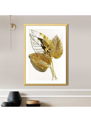 Gold Metal Yaprak 1 Çerçeve ve Poster - G1010