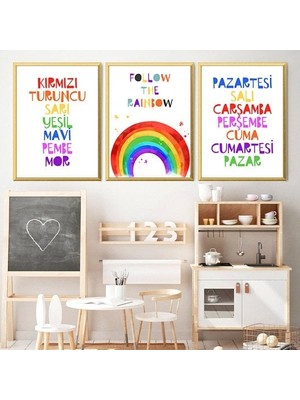 Renkler ve Günler 1 Üçlü Çerçeve ve Poster Seti - HA1012