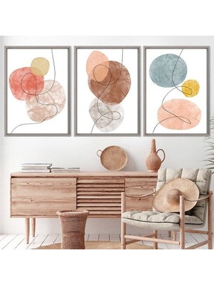 Çizgisel 3 Üçlü Çerçeve ve Poster Seti - C1028