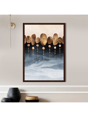 Gold Detaylı Yuvarlaklar 1 Çerçeve ve Poster - G1012