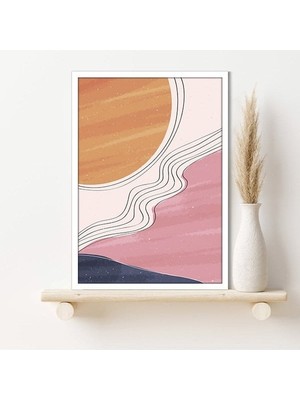 Turuncu Güneş ve Manzara 1 Çerçeve ve Poster - C1072