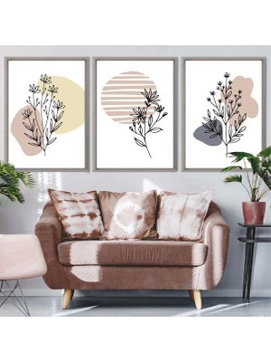 Bitkiler 3 Üçlü Çerçeve ve Poster Seti - C1024