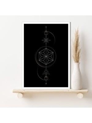 Gökyüzü Detaylı Geometrik Desenler 4 Çerçeve ve Poster - IL1114