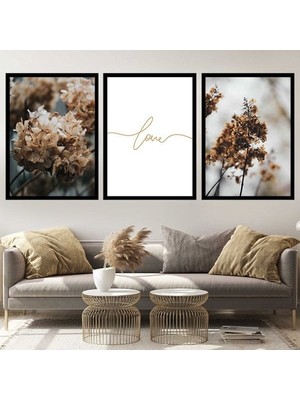 Sonbahar Love Üçlü Çerçeve ve Poster Seti - B1040