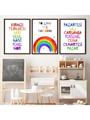 Renkler ve Günler 1 Üçlü Çerçeve ve Poster Seti - HA1012