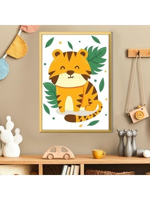 Yapraklarla Kaplan 1 Çerçeve ve Poster - HA1112