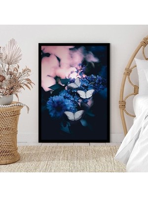 Çiçeğe Konan Kelebekler 1 Çerçeve ve Poster - B1123