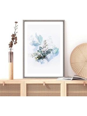 Soft Mavi Yapraklar 1 Çerçeve ve Poster - B1182