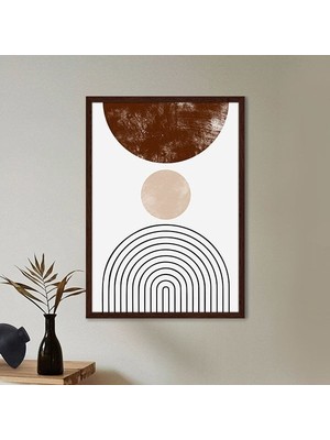 Kahve Tonlu Daireler 1 Çerçeve ve Poster - C1082