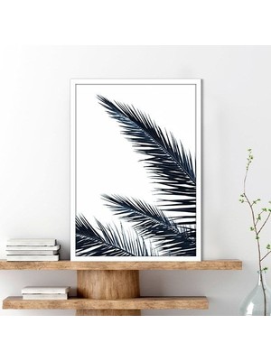 Lacivert Palmiye Çerçeve ve Poster - B1223