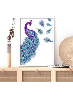 Mor & Yeşil Tavus Kuşu 2 Çerçeve ve Poster - H1042