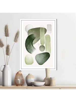Sulu Boya Temalı Yeşil Tonlar 7 Çerçeve ve Poster - IL1074