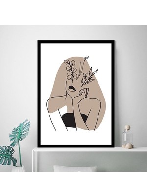 Çiçek ve Kadın 3 Çerçeve ve Poster - MD1035