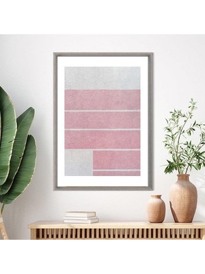 Pembe - Beyaz Duvar 1 Çerçeve ve Poster - SO1149