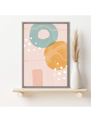 Turuncu - Pembe - Yeşil Soyut Desenler 2 Çerçeve ve Poster - SO1136
