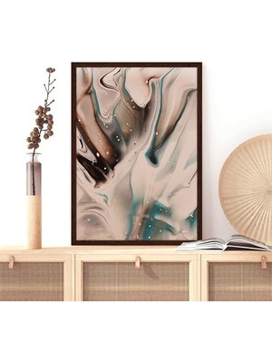 Kahverengi - Yeşil Detaylı 3 Çerçeve ve Poster - SO1106