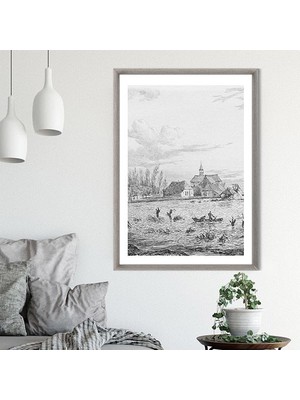 Karakalem Nehir 1 Çerçeve ve Poster - SNT1028