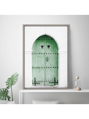 Yeşil Ahşap Kapı 1 Çerçeve ve Poster -  M1073