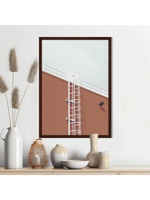 Kiremit Rengi Yangın Çıkışı 1 Çerçeve ve Poster -  M1083