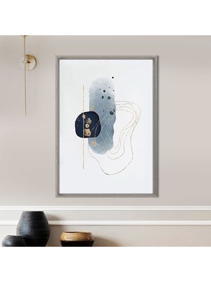 Mavi - Gold Geometrik Desenler 1 Çerçeve ve Poster - SO1113