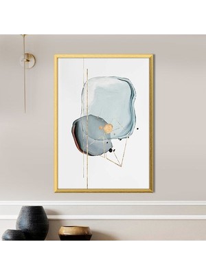 Mavi - Gold Geometrik Desenler 2 Çerçeve ve Poster - SO1114