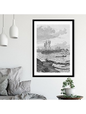 Karakalem Nehir 2 Çerçeve ve Poster - SNT1029