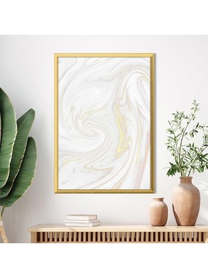 Beyaz Mermer Desen 1 Çerçeve ve Poster - SO1082
