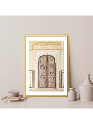 Sarı - Kahverengi Kapı 1 Çerçeve ve Poster -  M1048