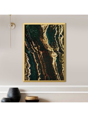 Gold Detaylı Mermer Desen 4 Çerçeve ve Poster - SO1087