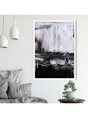 Gri - Mor Yağlı Boya Dokulu 2 Çerçeve ve Poster - SO1103