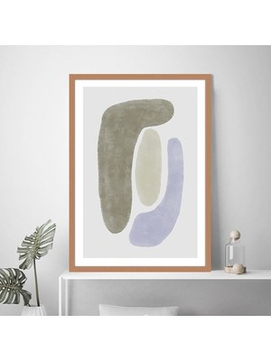 Soluk Tonlar Soyut 5 Çerçeve ve Poster - SO1144