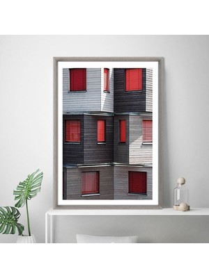 Kırmızı Pencere Detayları 1 Çerçeve ve Poster -  M1054