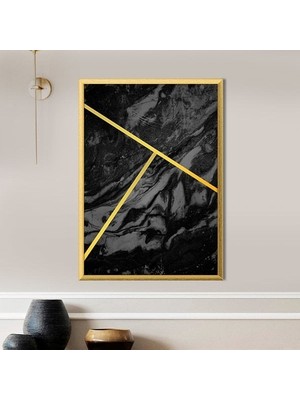 Gold Detaylı Mermer Desen 5 Çerçeve ve Poster - SO1088