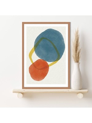 Turuncu - Sarı  - Mavi Geometrik Desenler 2 Çerçeve ve Poster - SO1077