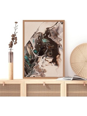 Kahverengi - Yeşil Detaylı 2 Çerçeve ve Poster - SO1105