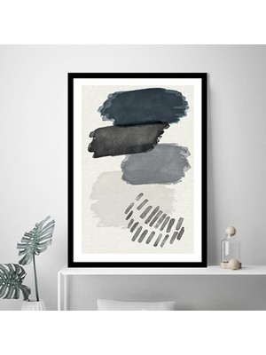 Siyah - Gri Geometrik Desenler 1 Çerçeve ve Poster - SO1079